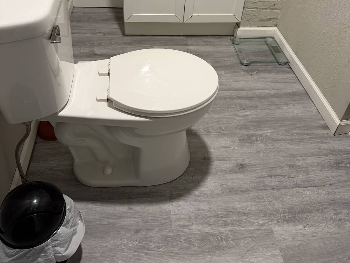 Bathroom remodel with new toilet