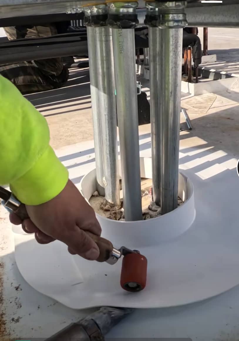 installing flashing on a flat roof